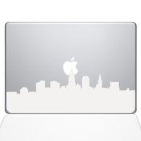 The Decal Guru Cleveland OH City Skyline Decal Vinyl Sticker, 15" MacBook Pro (2016 & Newer Models), White (2356-MAC-15X-W)