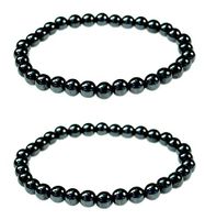 LUOS Set Of 2 Women's Magnetic Hematite Bracelets- Hb004