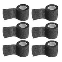 ESUPPORT 2 Inches X 5 Yards Black Self Adherent Cohesive Wrap Bandages Adhesive Wounds Strong Elastic First Aid Tape for Sport Wrist Ankle 6 Count