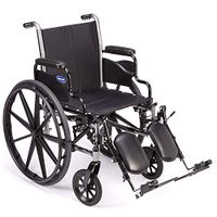 Invacare Tracer SX5 Wheelchair, with Desk Length Arms and T94HCP Elevating Legrests with Padded Calf Pads, 20" Seat Width