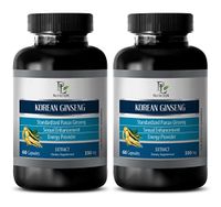Brain and Memory Energy Booster - Korean Ginseng 350MG EXTACT - panax quinquefolium - 2 Bottles (120 Capsules)