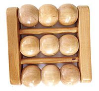 Wood Foot Massage therapy round ball Roller Massager