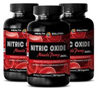 Increase Testosterone Levels - NO2 - Nitric Oxide Muscle Pump 2400mg - Arginine Nitric Oxide - 3 Bottles 270 Capsules