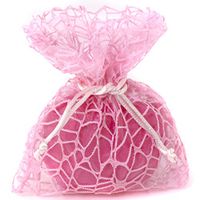 Baby Shower Favor Party Bags (4 x 6) Drawstring Goodie Bags in Pink - Set of 30