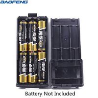 6xAA Battery Case Shell For Portable Baofeng UV-5R Series Radio Two Way Transceiver Walkie Talkie (Black)