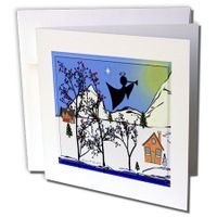 3dRose Angel Silhouette 1 - Greeting Cards, 6 x 6 inches, set of 12 (gc_6497_2)