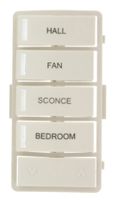 Leviton VPZLB-Z4W Vizia RF + White Label Kit for VRCZ4 4-Button Zone Controller