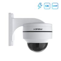 H.VIEW PTZ IP Camera 5MP Super HD 5X Optical Zoom Depend on 3.05mm-15.5mm Lens Outdoor IP66 Waterproof IP Camera H.265, Auto-Focus, Motion Detection, FTP Supported