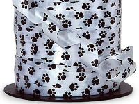 20YDS of 7/16" Adorable Black & White Animal PAW Print Poly Curling Ribbon BEND-1384