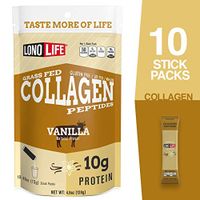 LonoLife Vanilla Flavored Collagen Peptides with 10g Protein, Paleo and Keto Friendly, Stick Packs, 10 Count