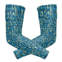 Unisex Arm Sleeve Plaid Snowflake Blue Art UV Protection Arm Compression Sleeve Skin Protection Sport Arm Cooler Sleeve for Running Hiking Jogging Motorcycling Climbing Camping