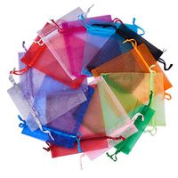PH PandaHall 200Pcs 4x4.7 Inches Mixed Color Organza Gift Bags Candy Bags Jewelry Pouches for Baby Shower, Wedding, Birthday, Party, Christmas