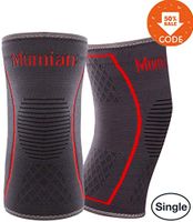 SGODDE Athletics Knee Sleeves Compression Protective Sleeve for Powerlifting, Bodybuilding, Weight Lifting,Jogging,Riding and Climbing-Walking & Injury Recovery Knitted Knee Brace Gray XL