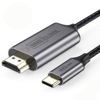 USB C to HDMI Cable Adapter 6ft, 4K 60Hz, BrexLink USB Type C/Thunderbolt 3 to HDMI 2.0 Cable for MacBook Pro/Air/iPad Pro (2018), Dell XPS, Surface Book 2, Samsung Galaxy S10/S9, Note 10/9, and More