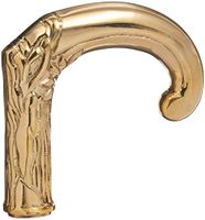 SouvNear SG-MRBD-058 Handmade 3.9” Elephant Trunk Shaped Walking Stick/Cane-Vintage-Look Brass Handles with Carved Detailing, 3.8 x 3.9 x 0.7 inches, Gold