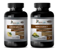 Energy Boost Natural - Korean Ginseng – NONI Extract - Combo - noni Leaf Extract - 2 Bottles (60+60 Capsules)