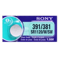 Sony 391/381 (SR1120/W/SW) 1.55V Silver Oxide 0%Hg Mercury Free Watch Battery (5 Batteries)