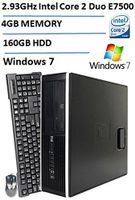 HP 4000 Pro Small Form Factor Desktop, Intel Core 2 Duo E7500 2.93GHz Processor, 160GB HDD, 4GB DDR3 RAM, DVD-ROM, Gigabit Ethernet, Windows 7 Professional (Certified Refurbished)