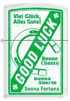 Zippo Good Luck Lighter - White Matte