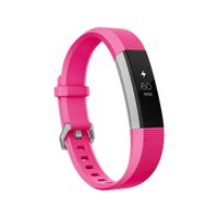 SnowCinda Compatible with Fitbit Ace Bands/Fitbit Alta HR Bands/Fitbit Alta Bands, 3 Size Classic Soft Silicone Strap Sport Wristbands with Secure Metal Buckle for Kids Women Men, HotPink