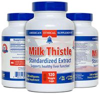Milk Thistle - Standardized Extract (80% Silymarin yielding 160 mg) - 120 Veggie Caps – Liver Health & Detox. Enhanced with Artichoke Leaves for Liver Regeneration