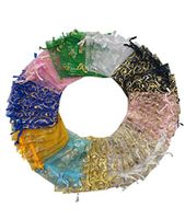 Ankirol 100pcs Wedding Favors Sheer Organza Favor Bags 2x3'' Gift Bags Samples Display Drawstring Pouches Color Send by Random(Mix Eyelash&Butterfly)