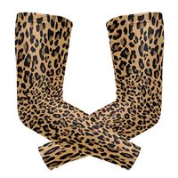 Leopard Pattern Design Arm Sleeves Elbow Support Combat UV Protection for Men Women Running Golf Cycling 1 Pair