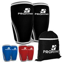 ProFitness 7MM Knee Sleeve (Pair) - Squat Knee Support & Compression for Powerlifting, Weightlifting, Crossfit WOD, Bodybuilding – Extra Thick Neoprene Knee Sleeves (Black, Large)