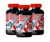 Brain Booster Mental Clarity - Wild Alaskan Salmon Oil 2000 Mg Full Range - Omega 3 Fish Oil Supplements for Women - 3 Bottles 270 Softgels