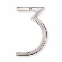 NACH HH-SDW6-ALM Shadow House Address Number - #3, Polished Aluminium, 6"