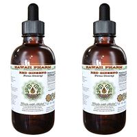 Red Ginseng Alcohol-Free Liquid Extract, Organic Red Ginseng (Panax Ginseng) Dried Root Glycerite Natural Herbal Supplement, Hawaii Pharm, USA 2x2 fl.oz