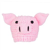 Baby Photography Props Hat, Newborn Baby Cute Cartoon Soft Comfortable Pig Pattern Hat Baby Photography Props Hat (Pink)