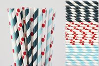 Red, Navy, Light Blue Mix - Striped and Polka Dots (100)