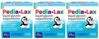 Pedia-Lax Liquid Glycerin Suppositories Laxative | Kid's Constipation Relief in Minutes | 6 Applicators | Pack of 3