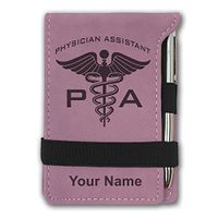 Mini Notepad, PA Physician Assistant, Personalized Engraving Included (Pink)