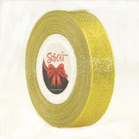Star Quality 1-inch Glitter Ribbon for Gift Wrapping, Wedding Holiday Home Decorative Ribbon, DIY Projects (Golden, 1 Inch)