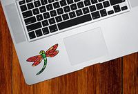Yadda-Yadda Design Co. Dragonfly Design 3 - Stained Glass Style - Vinyl Decal for Laptop | MacBook | Tablet | Trackpad - Copyright (Size and Color Choices) (Small, Orange)