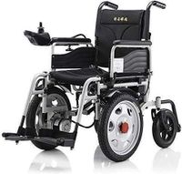 CHUNNONG Wheelchair Lightweight Foldable Electric Wheelchair, Mobility Assisted Wheelchair Scooter for The Disabled (Color : Black, Size : 15km)