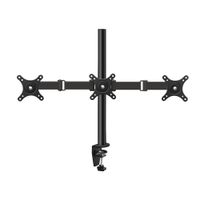 Vemount Articulating Tilt Swivel Triple 3 Arm Desk Monitor Mount Stand for LCD LED Screen up to 26 inch Computer PC Gaming Screen, Up to 66 lbs, Vesa 75 100 mm, Heavy Duty C-Clamp, Cable Management