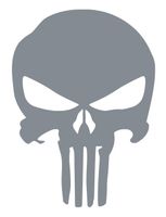 UR Impressions Silv Punisher Skull Decal Vinyl Sticker Graphics for Cars Trucks SUV Vans Walls Windows Laptop|Silver|5.5 X 4.2 Inch|URI008-S