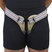 OTC Hernia Truss Single Or Double Herniation Inguinal Scrotal Treatment, Grey, Large