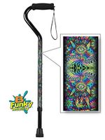 Walking Cane Offset Foam Handle Trippie Hippie Design Adjustable Aluminum Men or Women