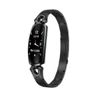Fitness Tracker Activity Tracker Waterproof Color Screen Stylish Women Watch Heart Rate Blood Pressure Monitoring Smart Bracelet Step Counter Calorie Pedometer Bluetooth Wristband Lady's Gi (Black)