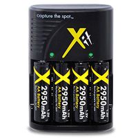 Rechargeable AA Batteries 2950mAh (4 Pack) and Battery Charger, Multi-Purpose and Emergency Rechargeable Double A Battery Set