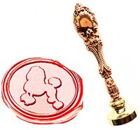 MNYR Vintage Lovely Poodle Dog Animal Wax Seal Stamp Luxury Bronze Metal Peacock Decorative Wedding Invitations Gift Card Paper Stationary Envelope Seals Custom Monogram Wax Seal Sealing Stamp Set