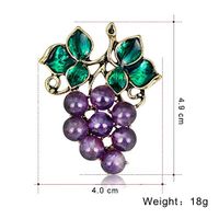 Scarf Buckle Fruit Badge Grape Brooch Pins Enamel Corsage Purple Rhinestone Daily Popular Fashion Creation Aesthetic Jewerly Design Womans Delicate Accessories