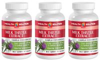 Liver Support Herbal - Milk Thistle - Powerful ANTIOXIDANT - Milk Thistle Whole Seeds - 3 Bottles (180 Capsules)
