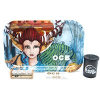 Bundle - 4 Items - OCB Rolling Tray Medium with OCB Rolling Papers and Roller (Artist)