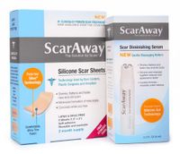 ScarAway Advanced Express Scar Healing Kit - Combo Pack (Includes 1 Pack of 12 Scaraway Silicone Sheets and 1 .5 Ounce Bottle of Scaraway 100% Silicone Gel Serum  - Plus FREE Storage/Travel Case)