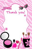 30 Hot Pink Glamour Diva Girl Birthday Party Blank Thank You Cards + 30 White Envelopes
